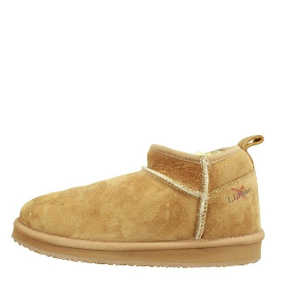 L.L. Bean Shoes - LL Bean Brown Suede Wicked Good Shearling Lined Slippers Ankle Boots Size 6 M